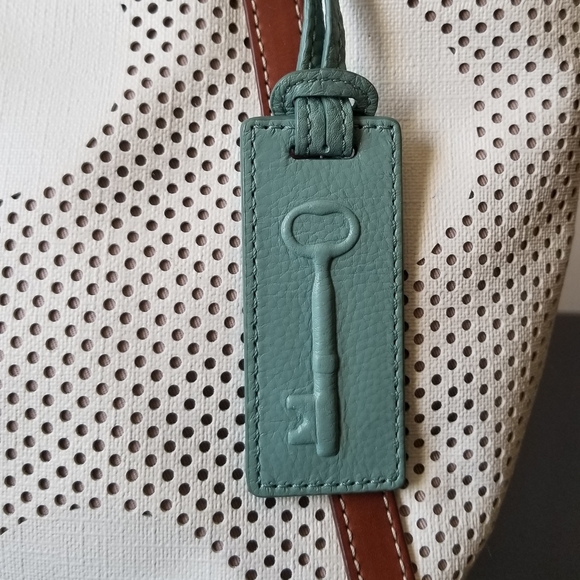 Fossil Ava Satchel, Dot - White and Brown - Picture 6 of 13